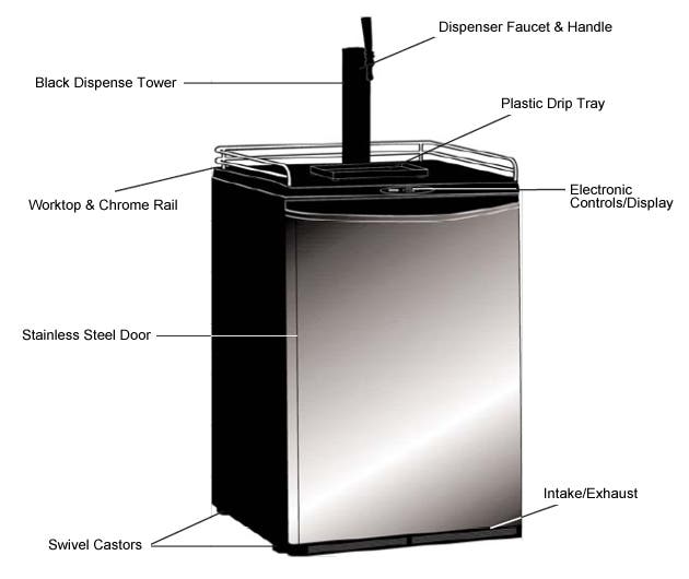 Danby DKC646BLS 24" Half-Keg Beer Dispenser