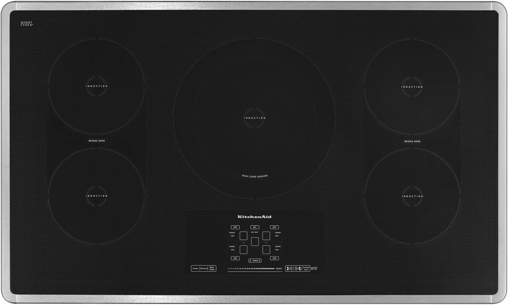 KitchenAid KICU569XSS 36 Inch 5 Element Electric Cooktop Stainless