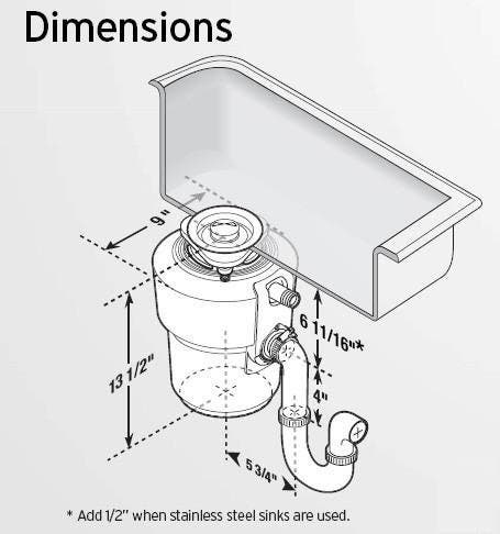 Insinkerator EXCEL 1 HP Continuous Feed Waste Disposer