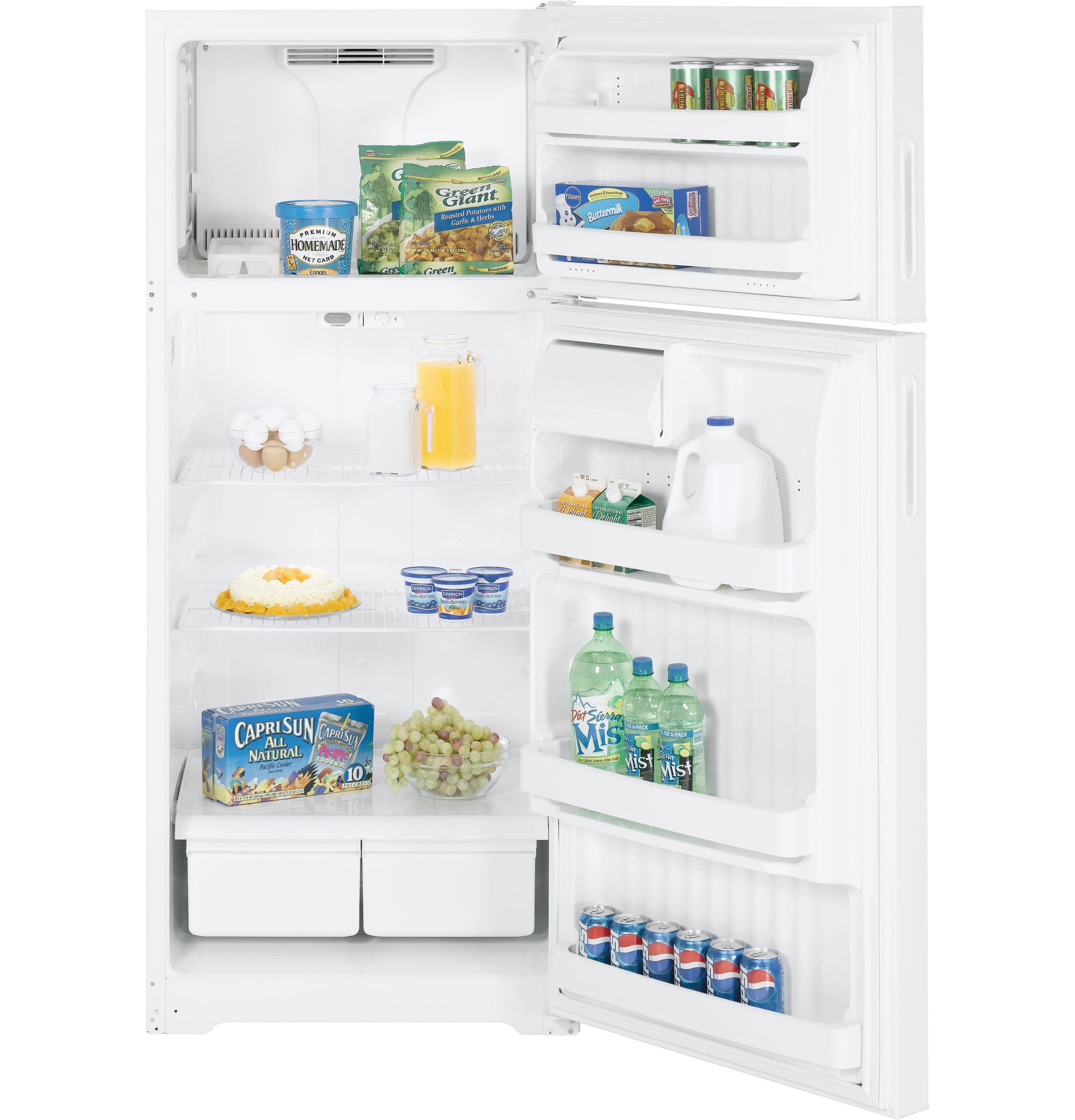 GE GTN18BBCWW 18.1 cu. ft. Top-Freezer Refrigerator