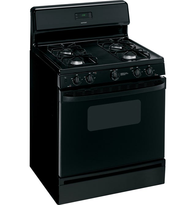 Hotpoint RGB530DETBB 30" Freestanding Gas Range with 4 Sealed Burners, ...