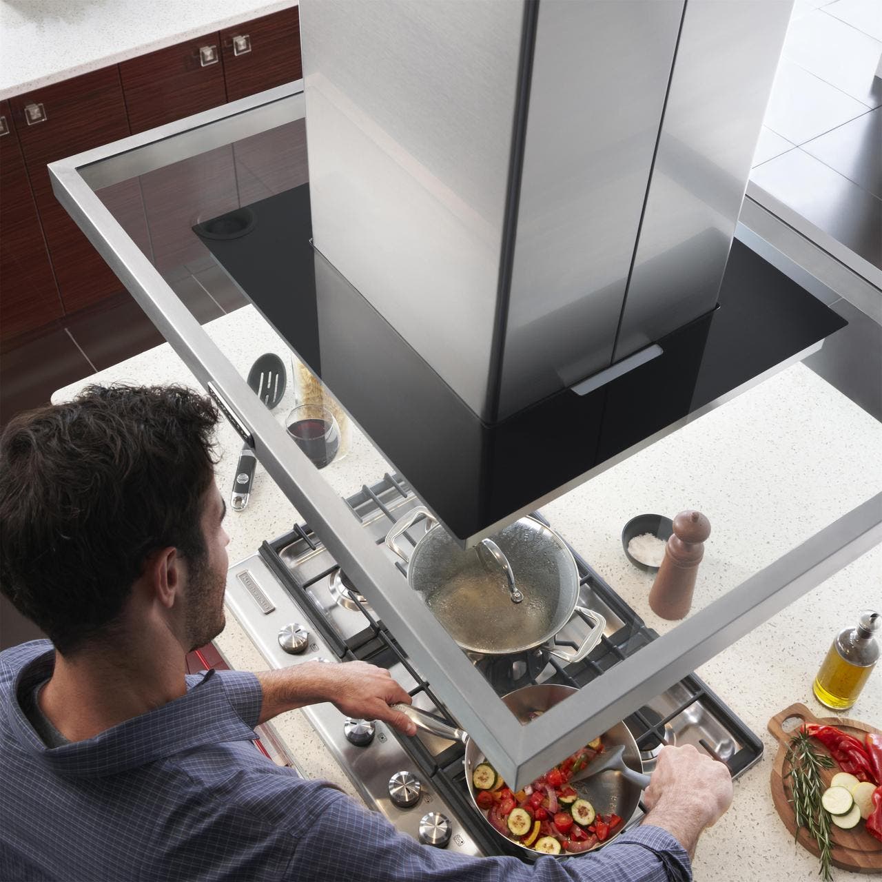 KitchenAid KXI2536YSS 36" Island Chimeny Range Hood