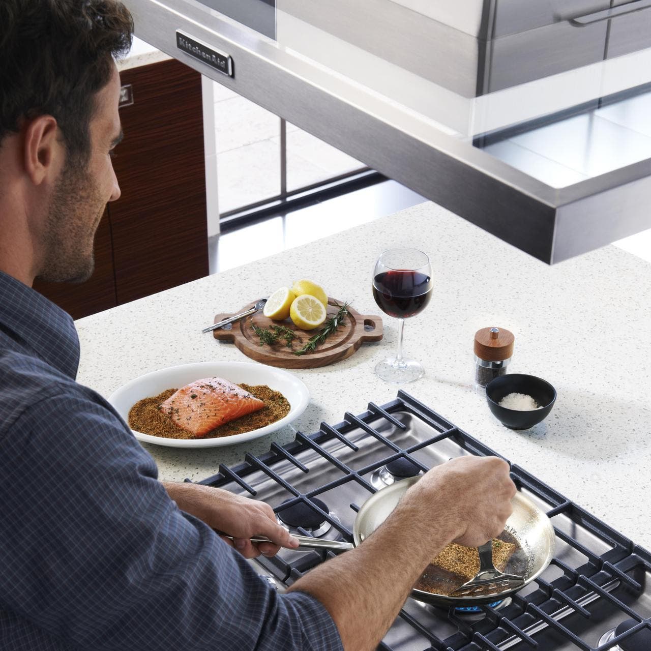 KitchenAid KXI4336YSS 36" Island Chimeny Range Hood