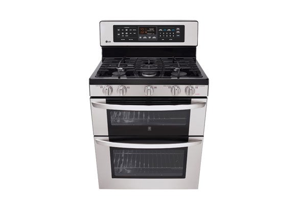 LG LDG3017ST 30 Freestanding Gas Double Oven Range with 5 Sealed Burners,  SuperBoil Burner, 6.1 cu. ft. Total Capacity, Griddle, EvenJet Convection  System, Infrared Grill System, WideView Window