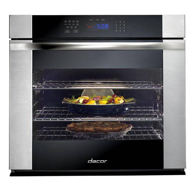 Dacor ROV130B Black Glass with Vertical Stainless Trim