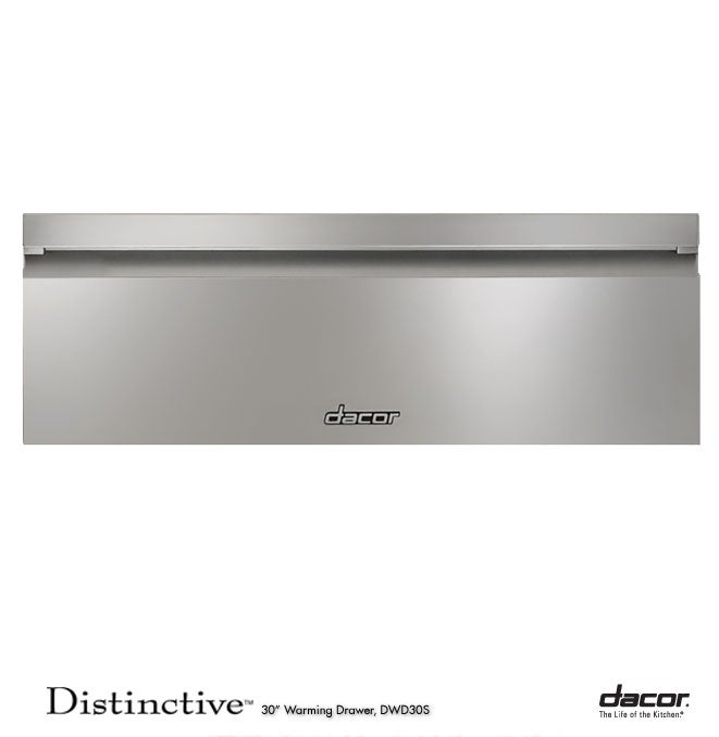 Dacor DWD30S 30" Warming Drawer with 1.7 cu. ft. Capacity, 500 Watt...