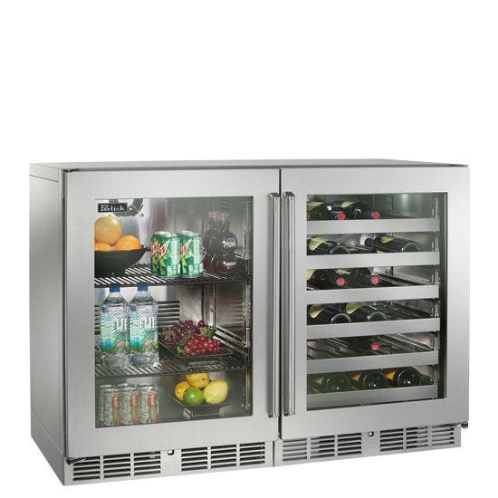 Perlick HP48RWS3L3R Stainless Framed Glass Doors/1 Right and 1 Left Hi