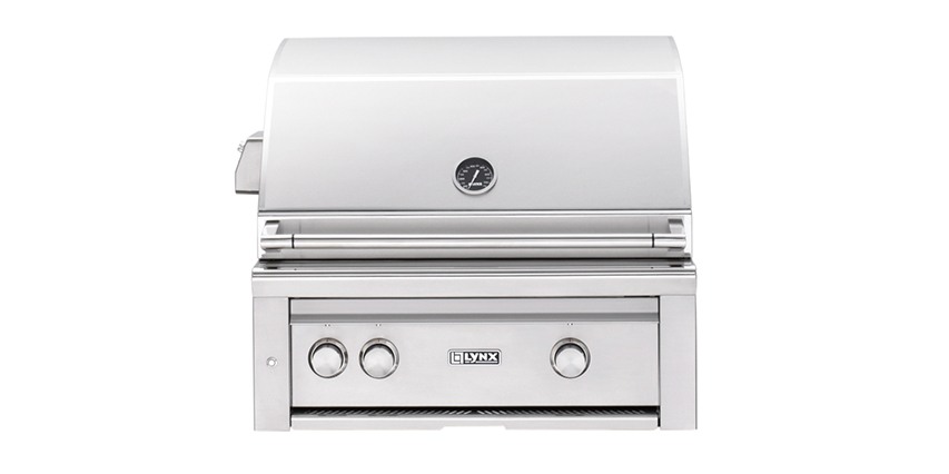 30 Inch Built-in Gas Grill with 840 sq. in. Cooking Surface, ProSear2 Burner, Red Brass Burner, 3-Speed Rotisserie and Hot Surface Ignition