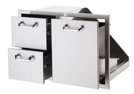 Lynx LTA530 30" Double Drawer and Trash Center Combo