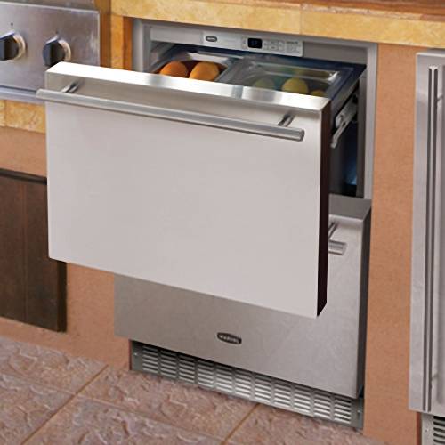Marvel 6ORDESSB 24" Built-in Outdoor Double Drawer Refrigerator