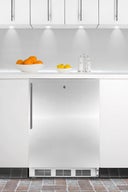 32" high all-refrigerator for built-in commercial use under ADA compliant counters, with lock, stainless steel door, and horizontal handle
