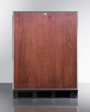 32" high black all-refrigerator for built-in use under ADA compliant counters; includes lock and stainless steel door frame for custom panels
