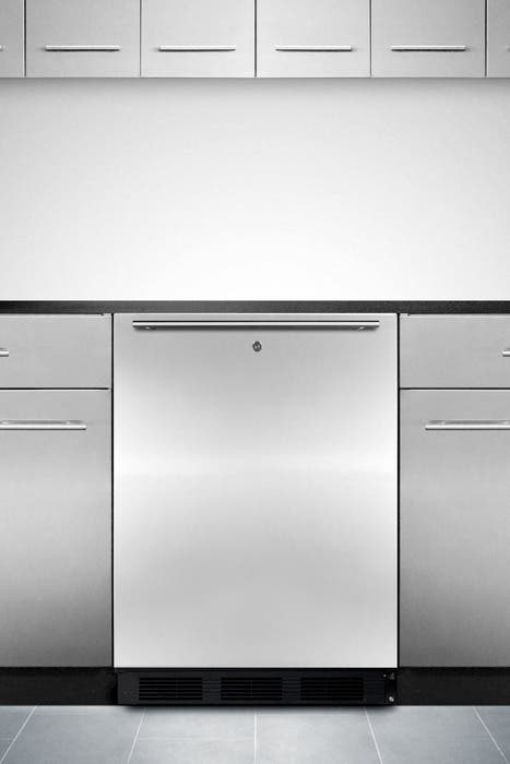 Summit SCFF55LBLSSHHADA ADA compliant built-in undercounter frost-free fre...