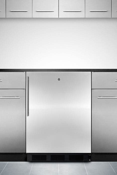 Summit SCFF55LBLSSHVADA ADA compliant built-in undercounter frost-free fre...