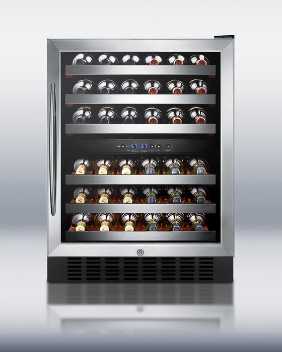 Summit SWC530LBISTCSS 24 Inch Under-Counter Dual Zone Wine Cellar
