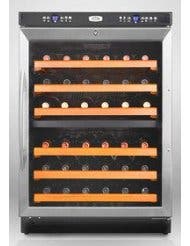 Summit SWC530LBISTCSS 24 Inch Under-Counter Dual Zone Wine Cellar