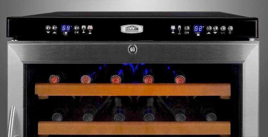 Summit SWC530LBISTCSS 24 Inch Under-Counter Dual Zone Wine Cellar