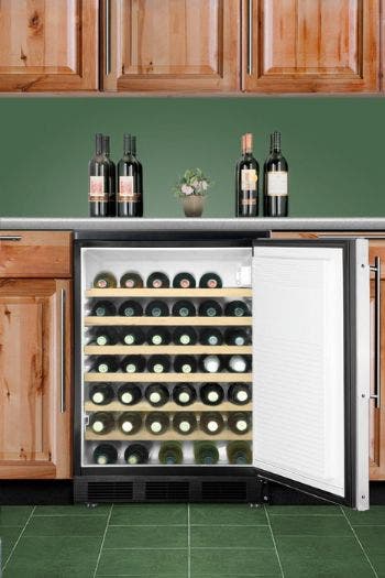 Summit SWC6BLBIFR Built-In Undercounter Solid Door Wine Cellars