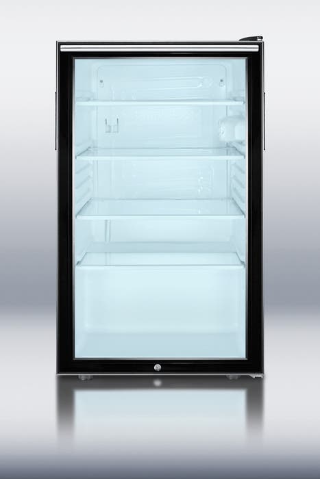 Summit SCR500BLBIHH 4.1 cu.ft. Glass Door Refrigerator