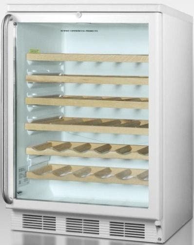 Summit SWC6GWLSHWO White Cabinet with Long Towel Bar Handle