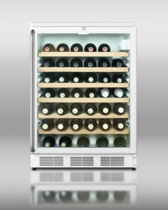 Summit SWC6GWLSHWO White Cabinet with Long Towel Bar Handle