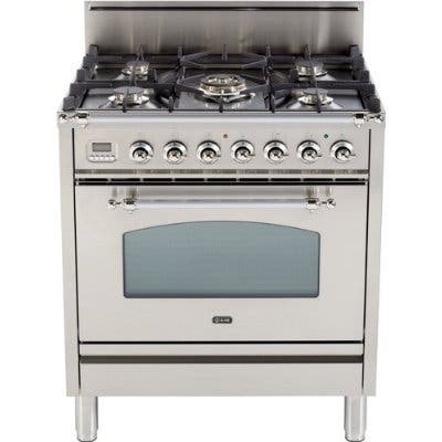Ilve UPN76DVGGI Stainless Steel, Brass Trim