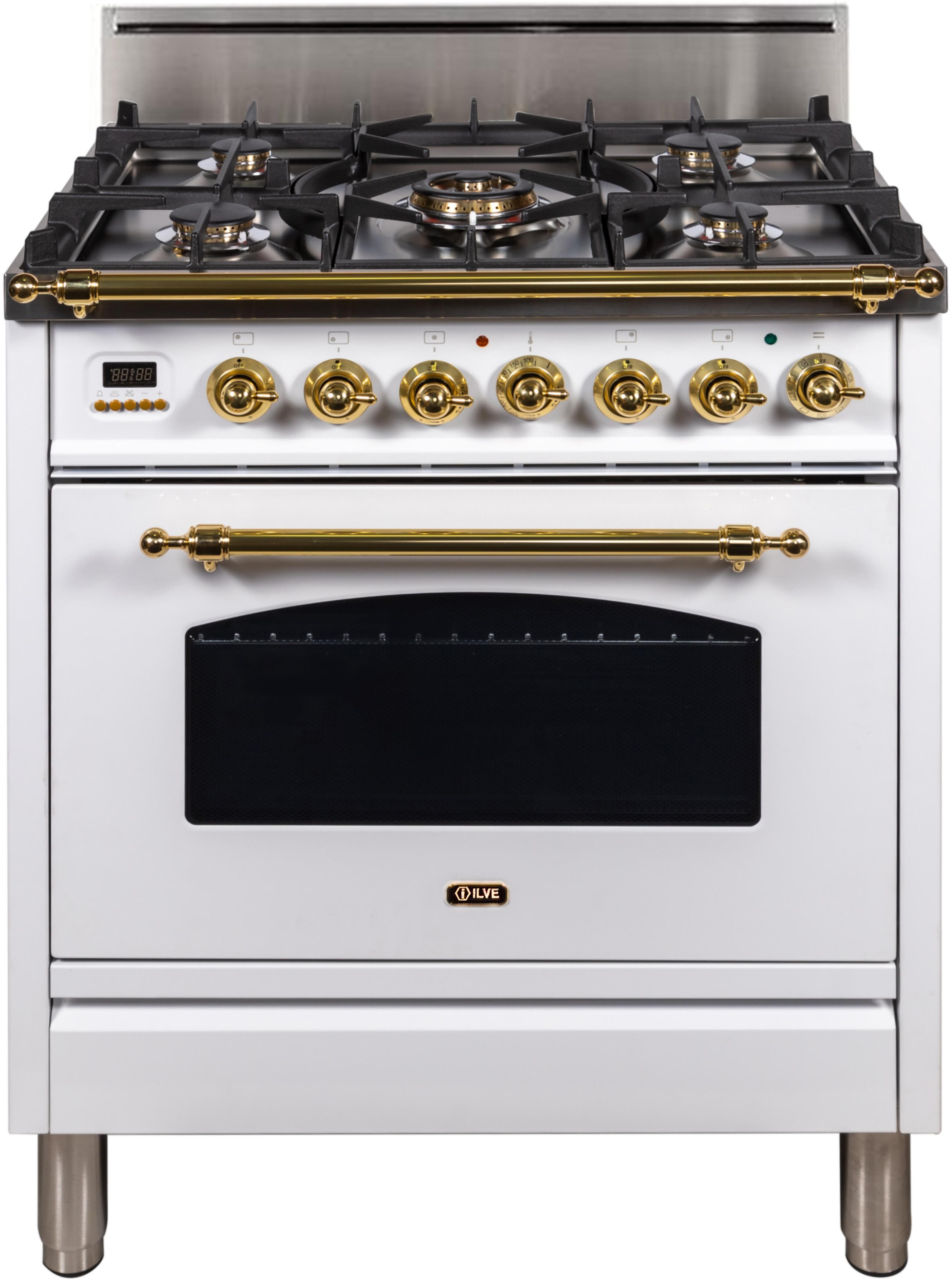 Ilve UPN76DVGGB True White, Brass Trim