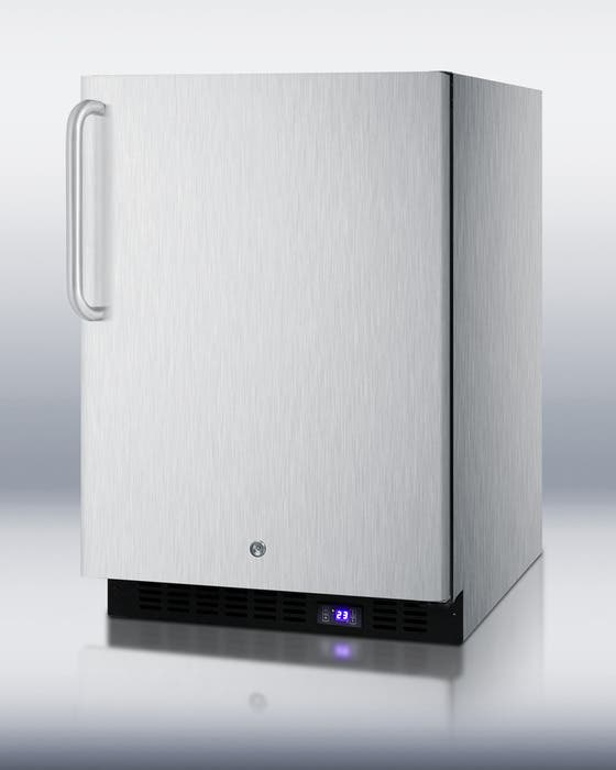 Summit SCFF51OSCSS Stainless Cabinet with Towel Bar Handle, Lock