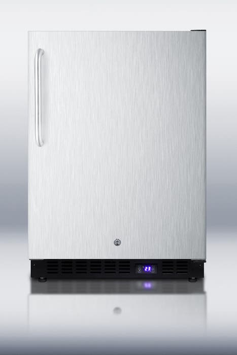 Summit SCFF51OSCSSIM Stainless Cabinet with Towel Bar Handle, Lock