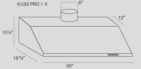 Bertazzoni KU36PRO1X 36" Wall Mount Canopy Range Hood
