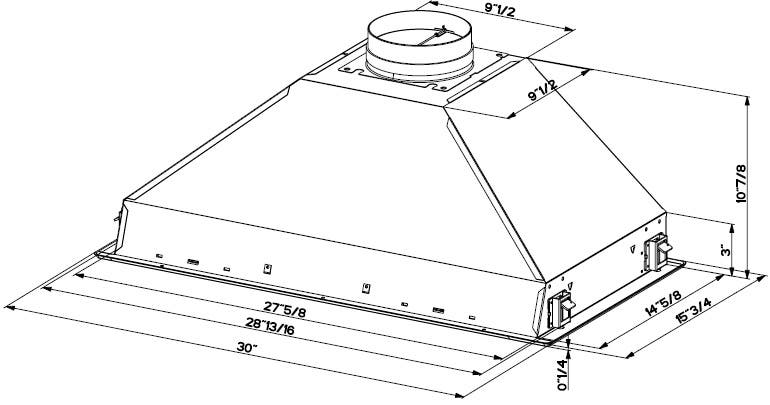 Faber INPR30SSIB Inca Pro 30 Custom Hood Insert