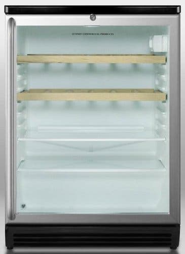 Summit SCR600BLSHWOADA Full Towel Bar with Wooden Shelves