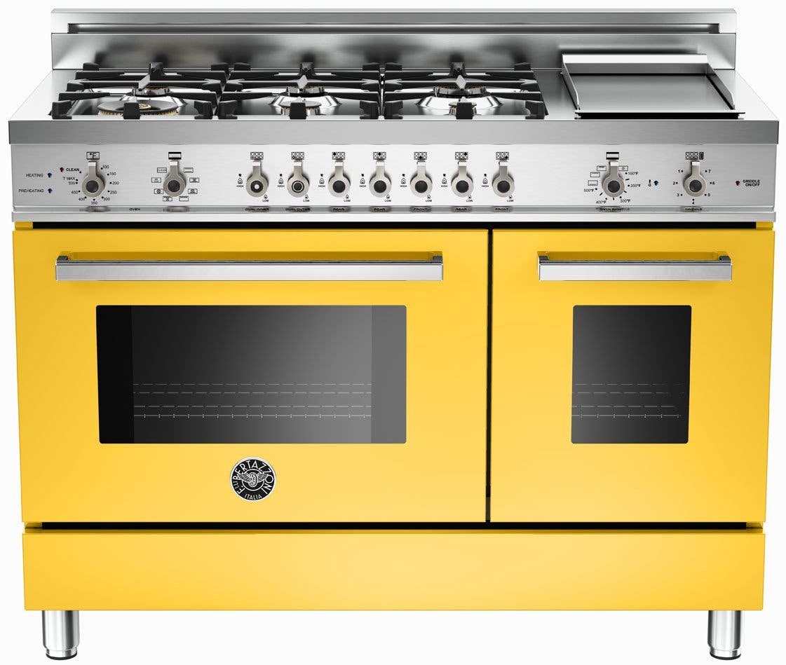 Bertazzoni PRO486GDFSGI Yellow, Natural Gas