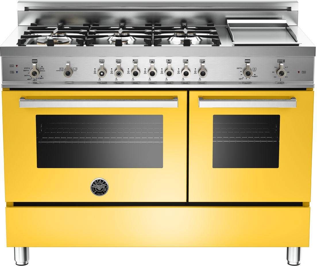 Bertazzoni PRO486GGASGI Yellow, Natural Gas