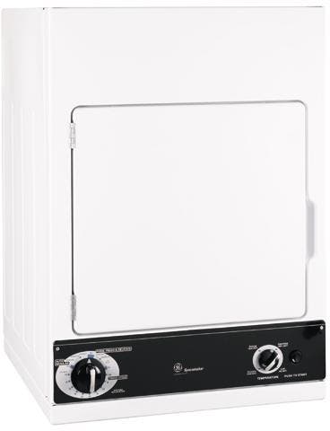 GE DSKS433EBWH White with Black Control Panel