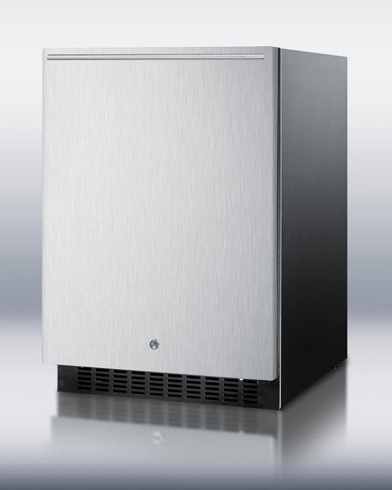 Summit SPR626OSSSHH Black Cabinet with Horizontal Handle