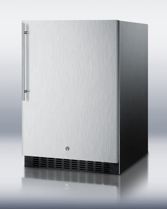 Summit SPR626OSSSHV Black Cabinet with Thin Handle