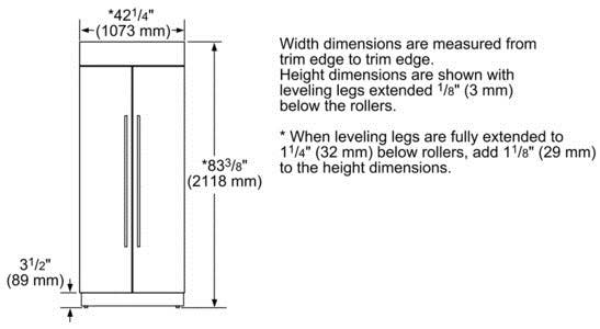 Thermador T42BR810NS 42" Built-in Side by Side Refrigerator