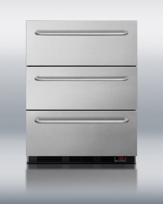Summit SPF5DSSTBADA 24" Triple Drawer Freezer