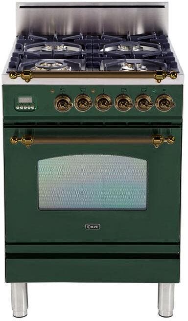 Ilve UPN60DVGGVSY Emerald with Brass Accents