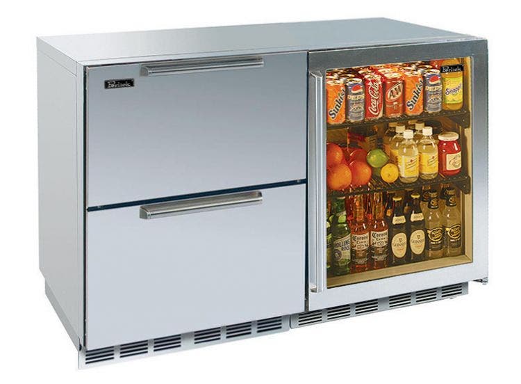 Perlick HP48FRS53R Stainless Drawers/ Right Hinge Glass