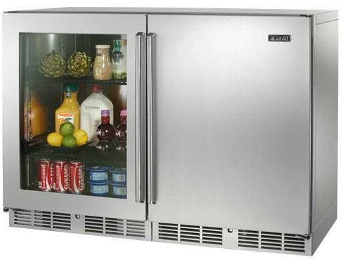 Perlick HP48RRS3L1R Stainless-Glass Left Hinge/ Solid Stainless Right ...