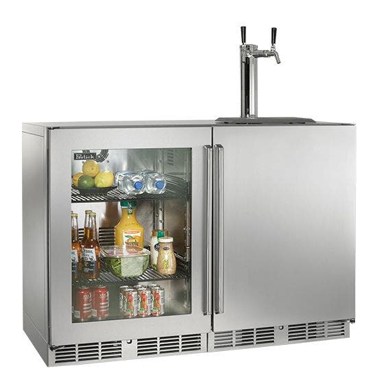 Perlick HP48RTO3L1R2 Stainless Steel solid door 2 tap