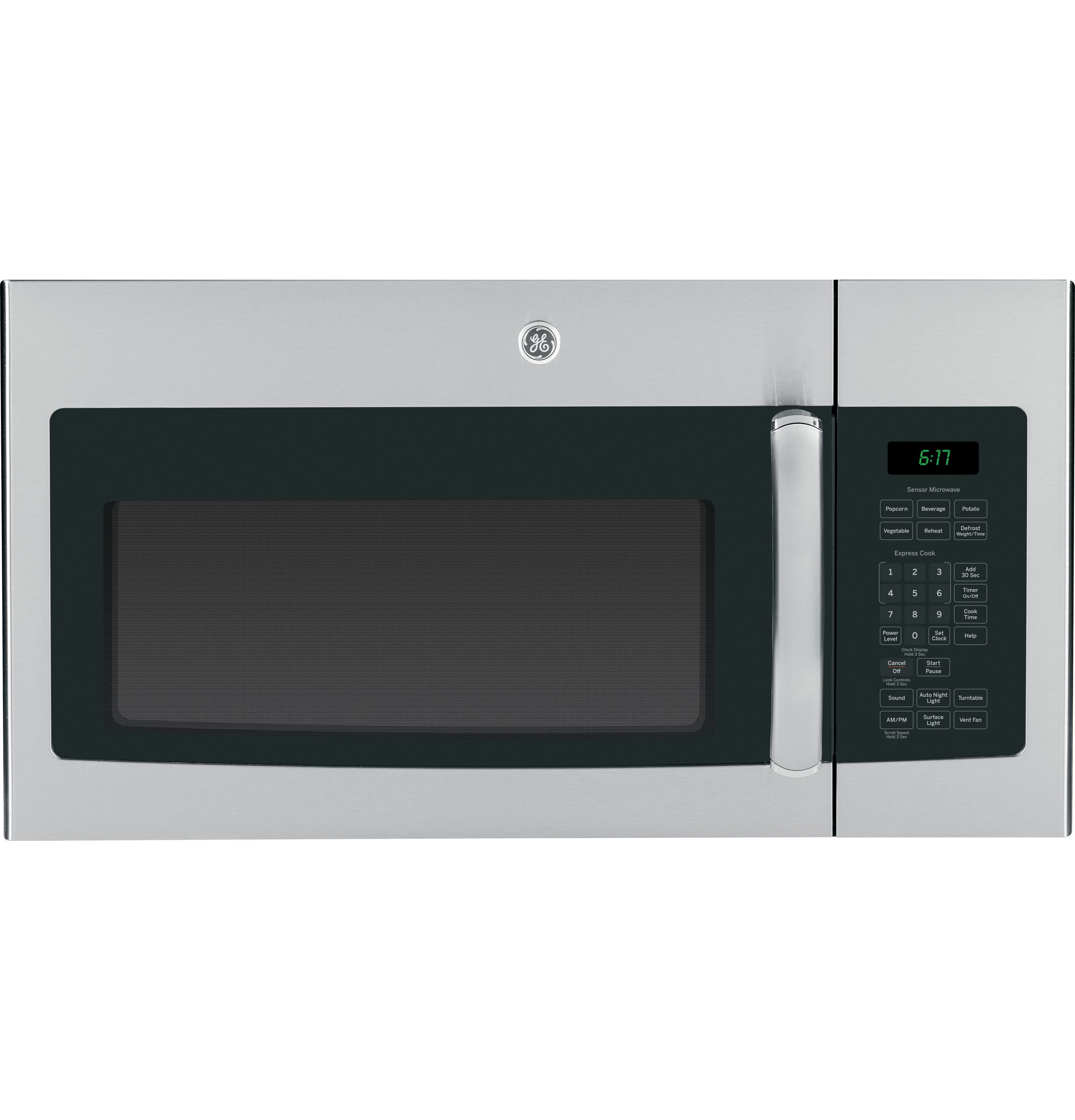 GE JVM6175RFSS Stainless Steel with Black Case