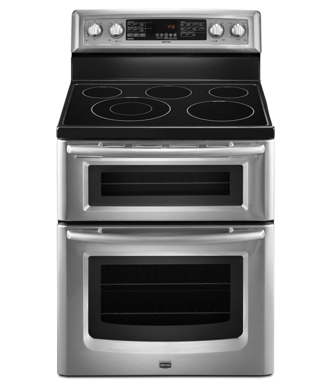 Maytag Met8776bs 30 Freestanding Electric Double Oven Range With 5 Radiant Elements 42 Cu Ft 8963