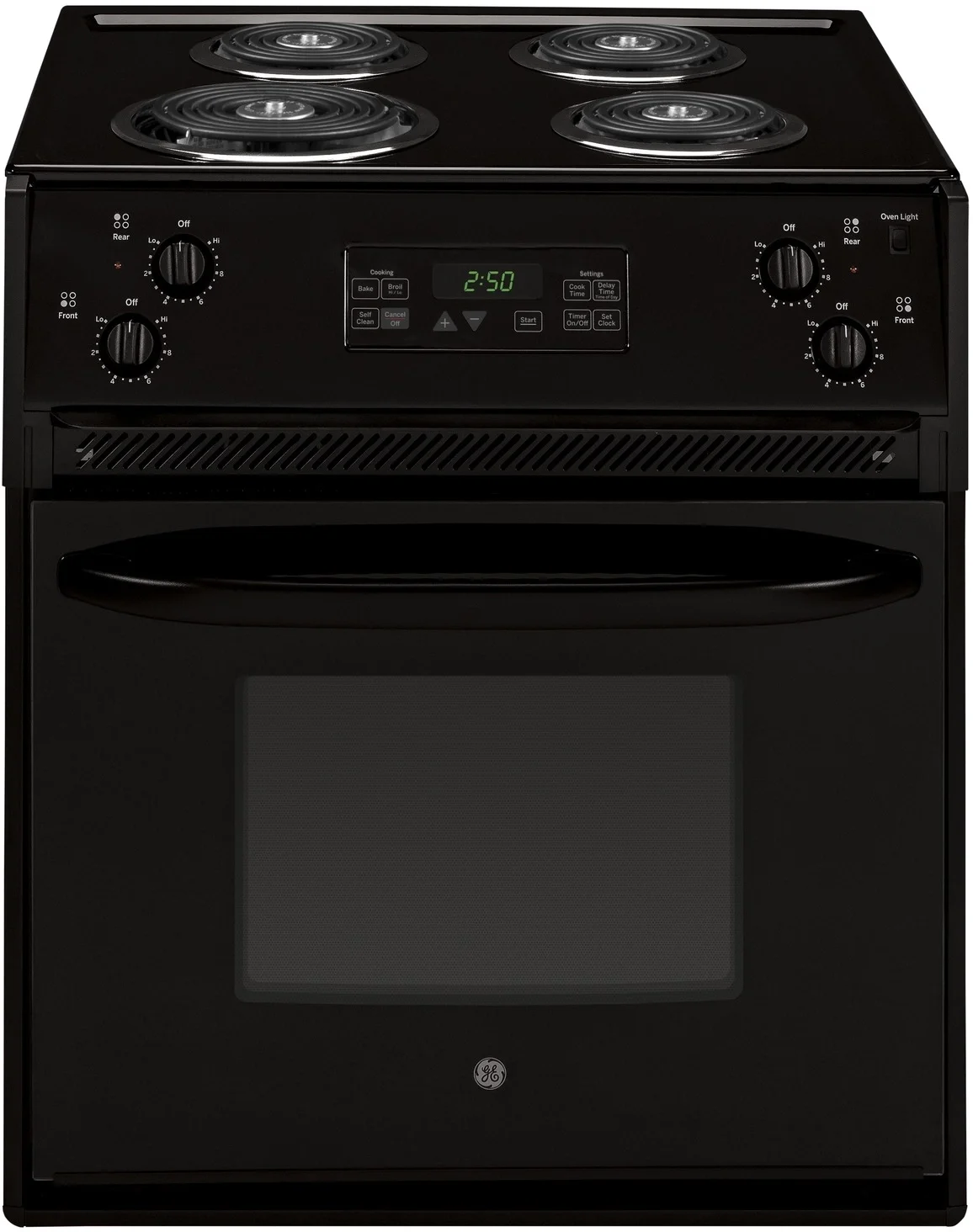 GE JM250DFBB 27 Inch Drop-in Electric Range with 4 Coil Elements: Black ...