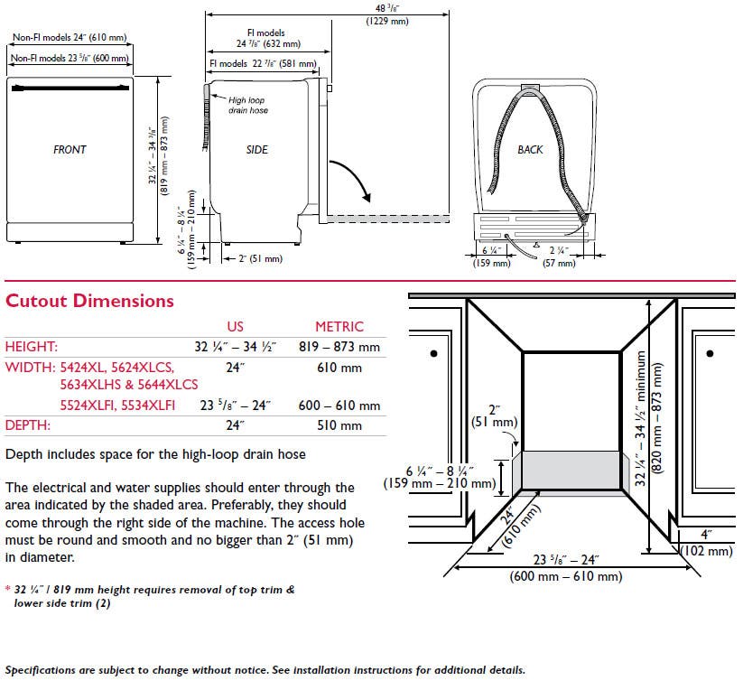 Asko D5534XLFI Panel Ready