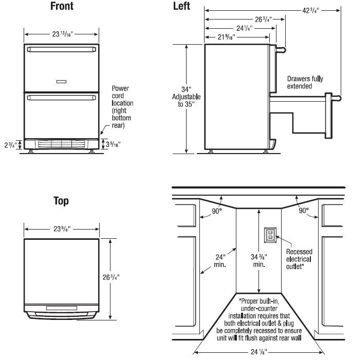 Electrolux EI24RD65KS 24" Built-in Refrigerator Drawers