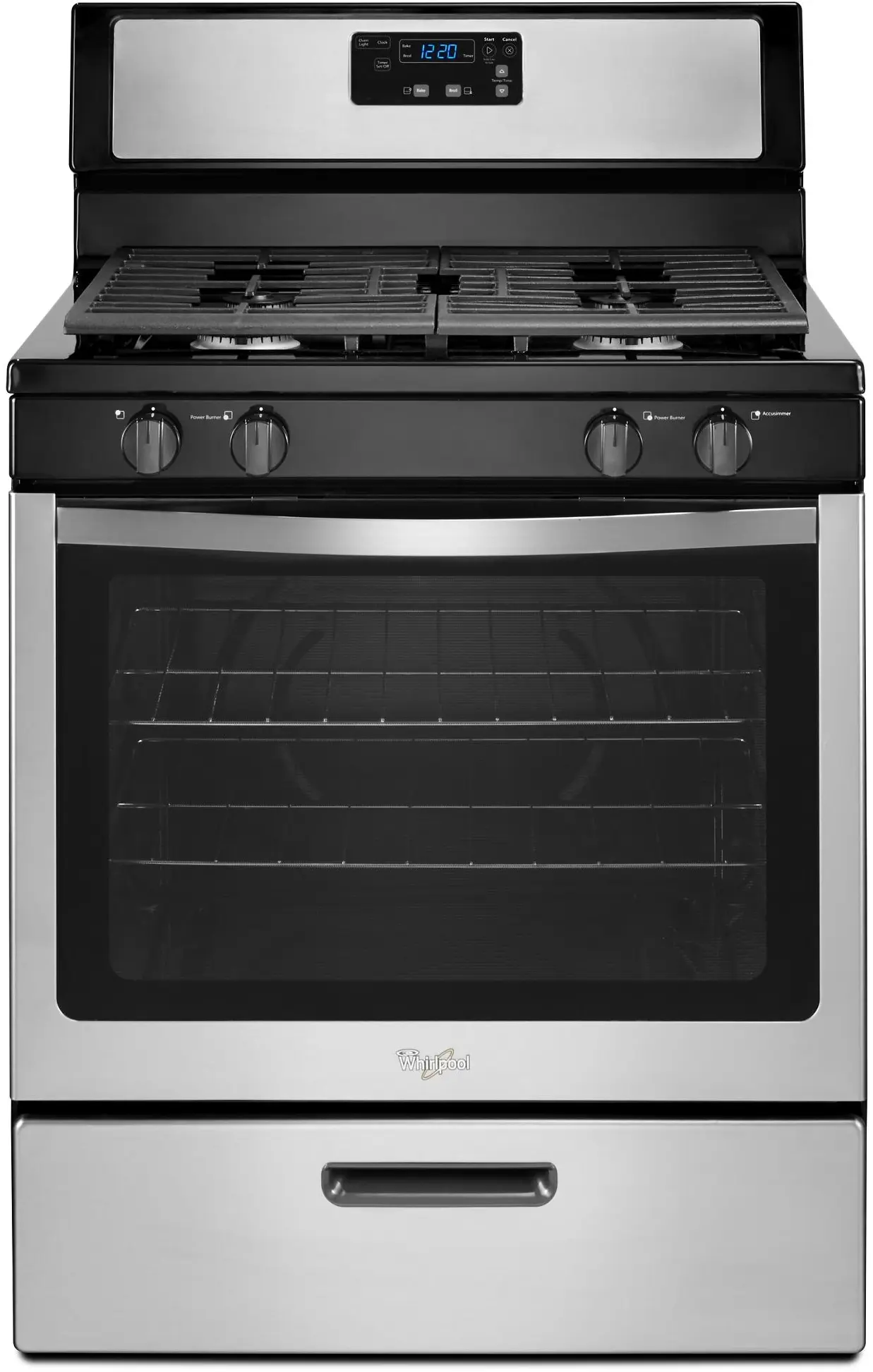 Whirlpool WFG320M0BS Black on Stainless Steel