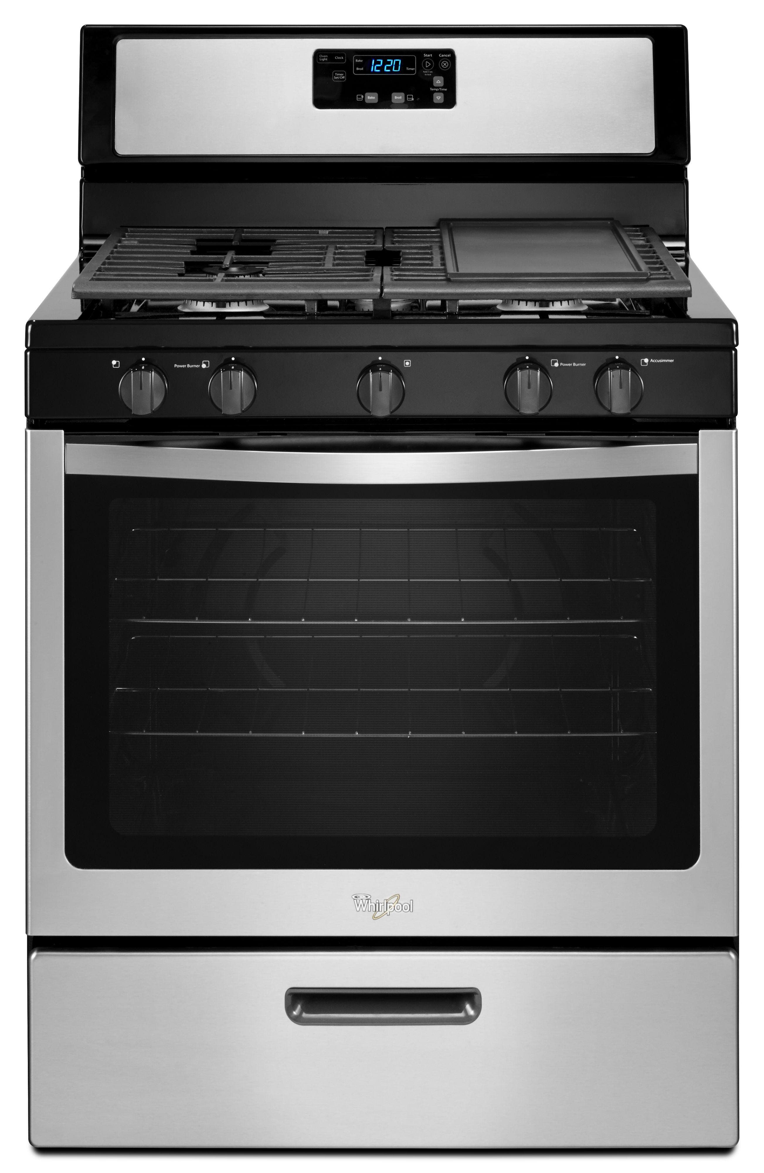 Whirlpool WFG505M0BS Black On Stainless Steel